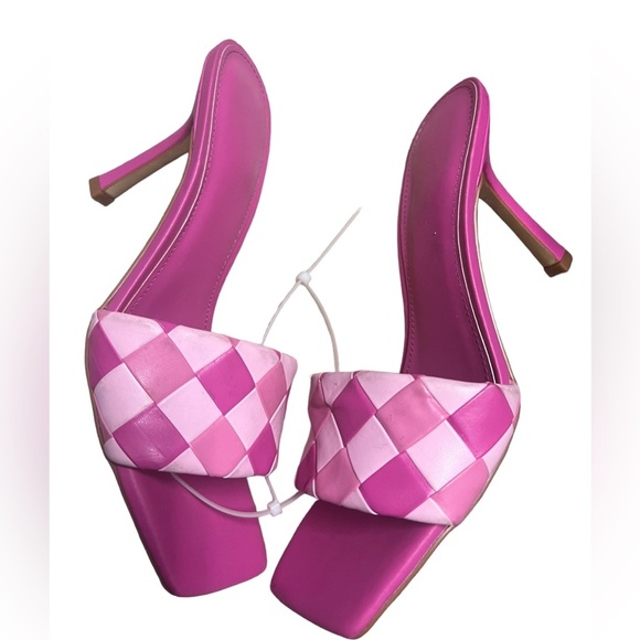 ✅Marc Fisher Party Pink Woven Mule Slip-On Darasa Sandals - Picture 4 of 7